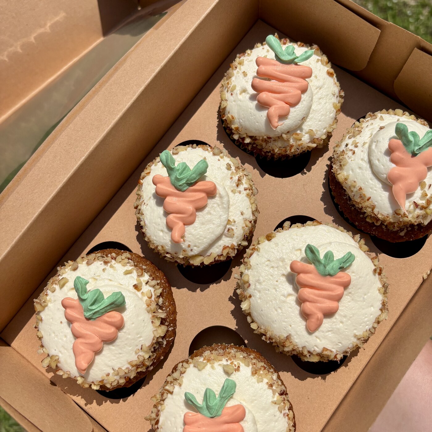 Carrot cake cupcakes with cream cheese frosting!